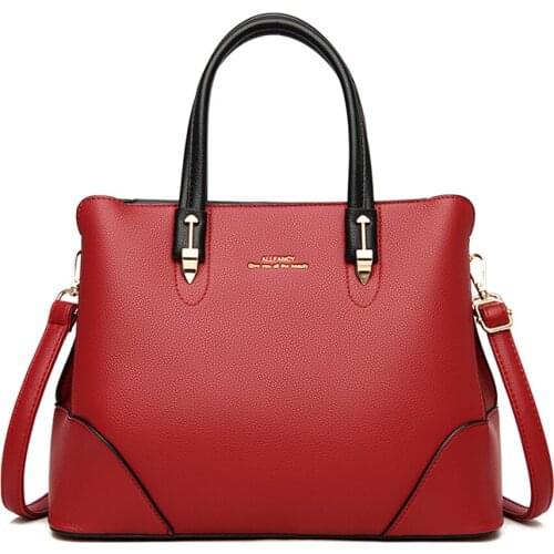 Casual Large Capacity Shoulder Bags for Women 2021 Pu Leather Ladies Crossbody Bag High Quality Top-handle Bags Simple Tote Sac