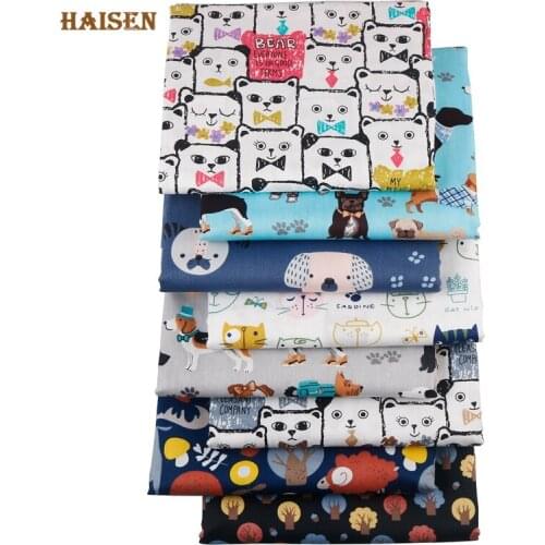 Animal Series Printed Twill Fabric Cloth For DIY Sewing Baby&Child Quilting Bedsheet Clothes Skirt Textile Material Half Meter