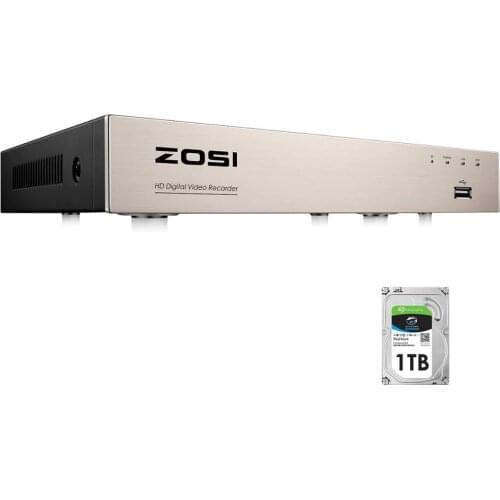ZOSI 8 Channel H.265+ TVI 4-IN-1 DVR 1080p Security CCTV DVR 8CH Mini Hybrid HDMI DVR Support Analog/AHD/TVI/CVI Camera