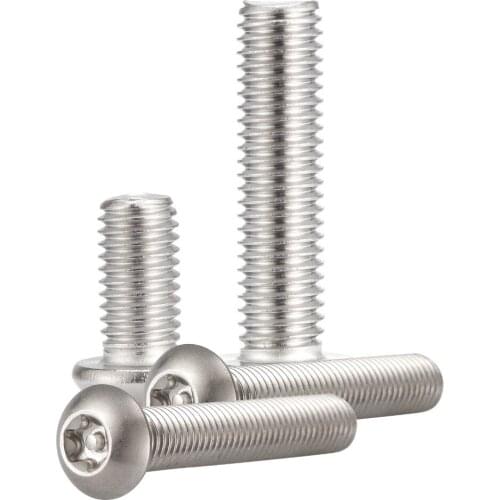 20pcs M5*6/8/10/12/14-50mm 304 stainless steel six-lobe screws Anti-theft screws round head plum blossom with Column core blots