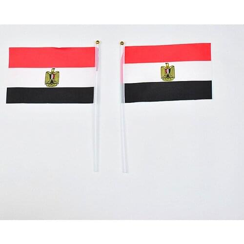 Egypt flag Banner 14*21cm hand waving National flag Home Decoration flag banner