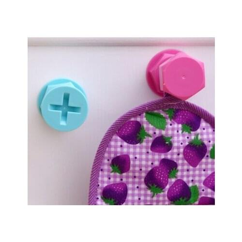 Dazzle colour candy color powerful viscose hook hanger rack sticky hook screw nails design3pcs/set 6*4cm free shipping