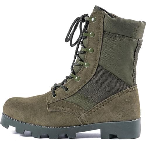 Factory Supply Hiking Combat Tactical Military Green Leather Boots