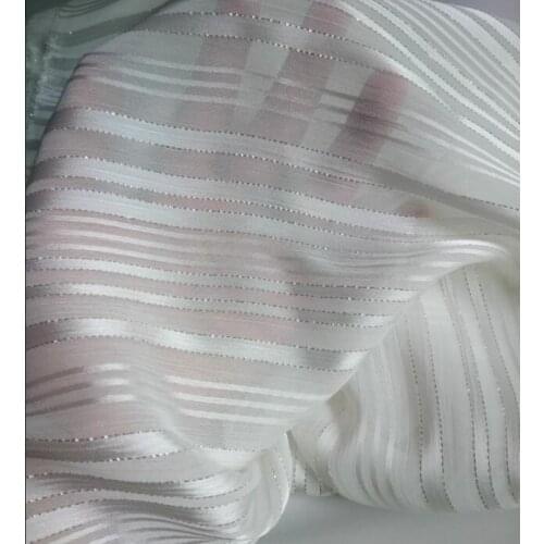 Jacquard shiny chiffon silky strips pearly metallic fabric dropping soft breathable DIY dress blouse fabric