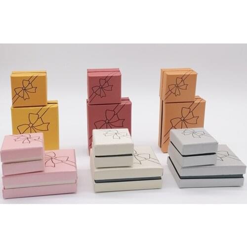 Multicolor Jewelry Organizer Paper Box Cardboard Jewelry Set Box Engagement For Ring Earring Necklace Display Gift Pack Holder