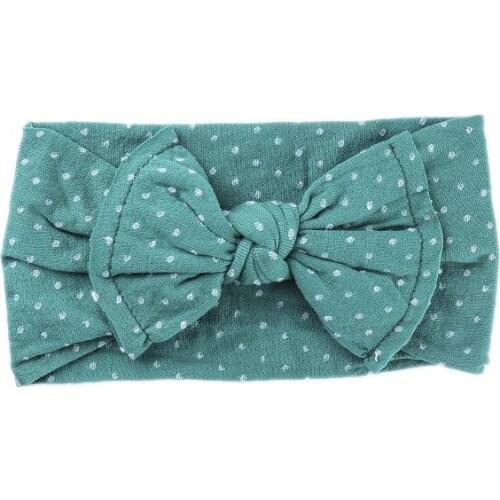 1pcs Polka Dot Bows Nylon Headbands Cute Spring Summer Breathable Wide Bow Nylon Hairbands Baby Girls Turban Headwraps