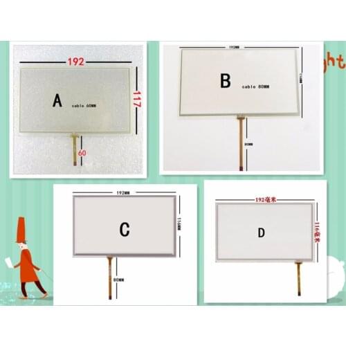 10pcs/lot 192*116 8 inch touch screen 192*117 for hsd080idw1 at080tn64 at080tn03 Touch panel