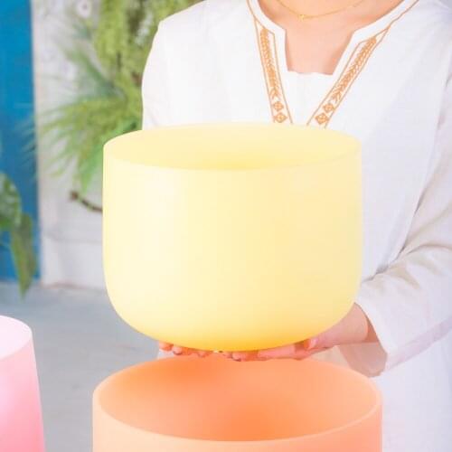 12inch 2019 New 8Inch Light yellow Color Frosted Quartz Crystal Singing Bowl 12"