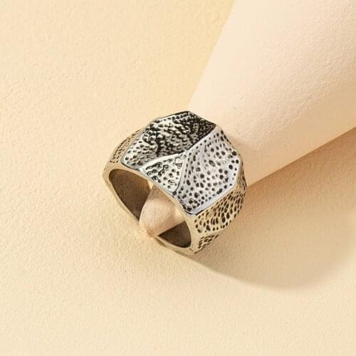 2021 Ins Trendy Antique Gold Hip-hop Rock Irregular Minimalist Knuckle Finger Rings Punk Korean Fashion Women Party Jewelry