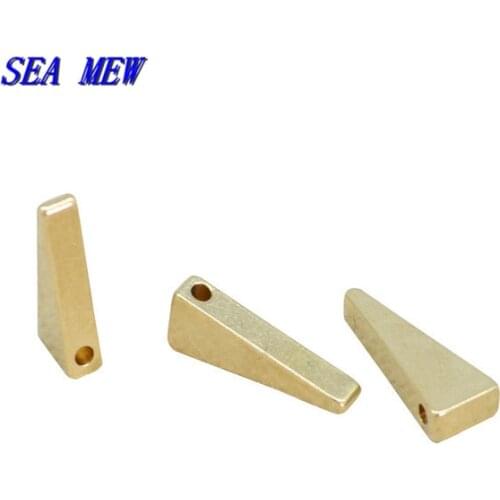50 PCS 5*12.5mm Metal Brass Triangle Beads 1.1mm Hole Beads Spacer Beads For Jewelry Making