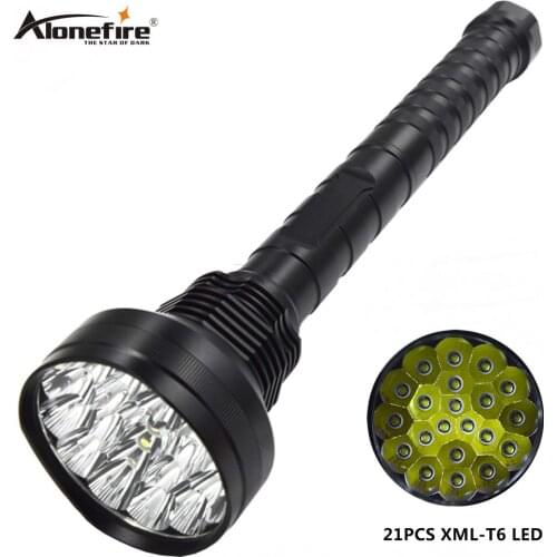 AloneFire HF21 most Powerful 21 x T6 led flashlight 21000LM high power Tactical Hunting Flashlight Torch