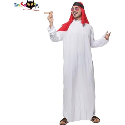 Eraspooky Arab Costume Men Arabian Sheik Costume Halloween Cosplay For Adult Fancy Dress Outfit
