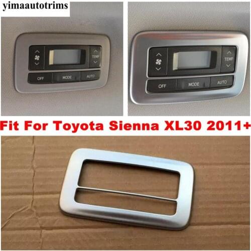 Car Roof Air Conditioning AC Control Button Frame Cover Trim For Toyota Sienna XL30 2011 - 2020 Accessories Carbon Fiber / Matte