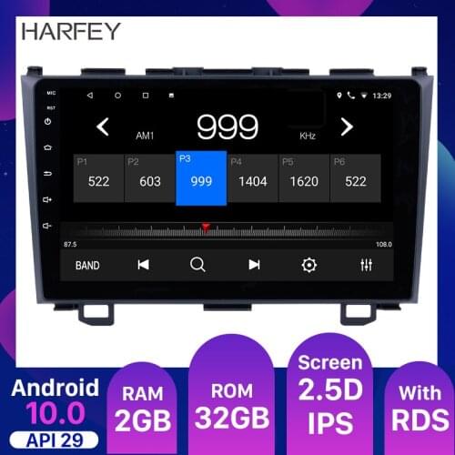 Harfey Car Multimedia player Android 10.0 9inch 2Din Car Radio GPS For 2006 2007 2008 2009 2010 2011 Honda CRV support Bluetooth