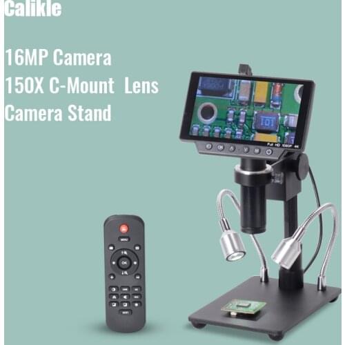 5 Inch Screen 16MP 4K 1080P 60FPS HDMI USB WIFI Digital Industry Microscope Camera 150X C-mount Lens SONY Sensor for Soldering