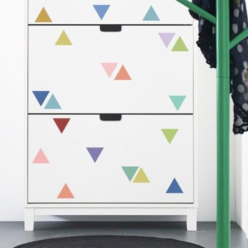 Color Geometric PVC Wall Stickers Kids Bedroom Cabinet Drawer Decoration Living Room Sofa Backdrop Decal Self Adhesive Wallpaper
