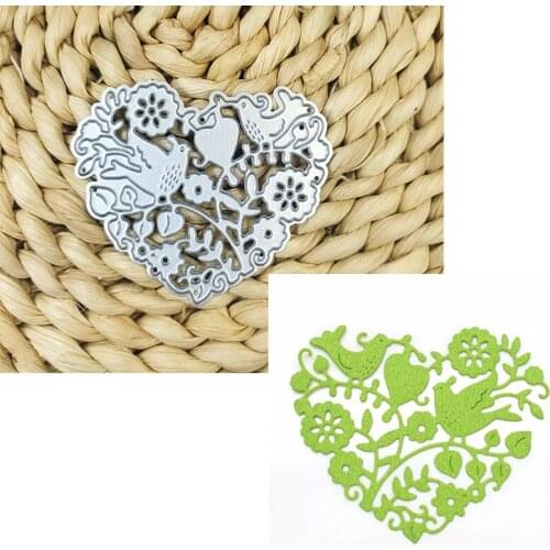 Heart shaped flowers and birds suitable for metal cutting die DIY scrapbook album 3D greeting card making 2021 NEW