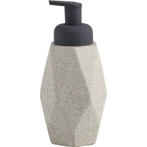 Bathroom Soap Dispenser, 440Ml Ceramic Shower Gel Bottle Handmade Soap Bottle Nordic Foam Milk Hydraulic Bottle