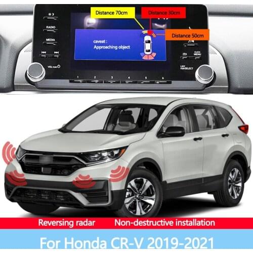 Display Reversing Image Front And Rear Radar Parking Detector Kit Sound Warning Indicator For Honda CR-V 2019-2021