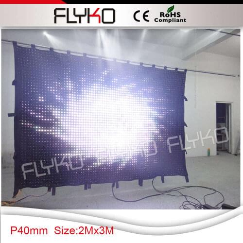 Flashlight led DJ video curain backdrop of high quality flightcase shipping