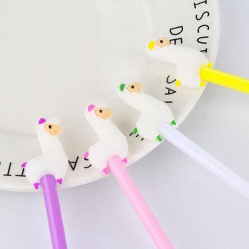 1pc Cute Small Alpaca Gel Pen Cartoon Office School Supplies Black Signature Pen Kawaii Small Animals Exam Pen Korean Stationery