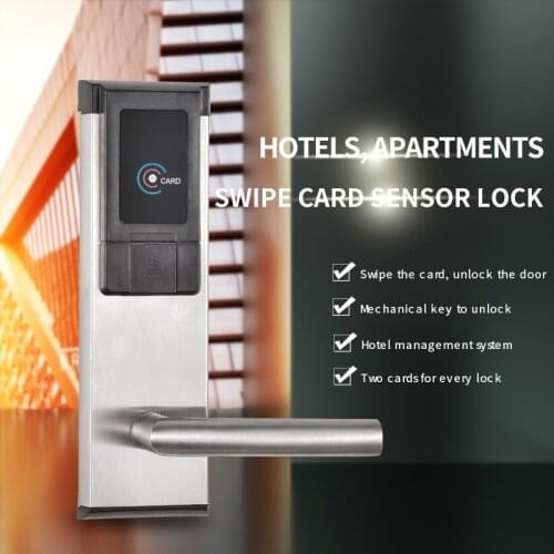 Hotel card IC magnetic card door lock residential hotel stainless steel smart electronic lock apartment wooden door magnetic car