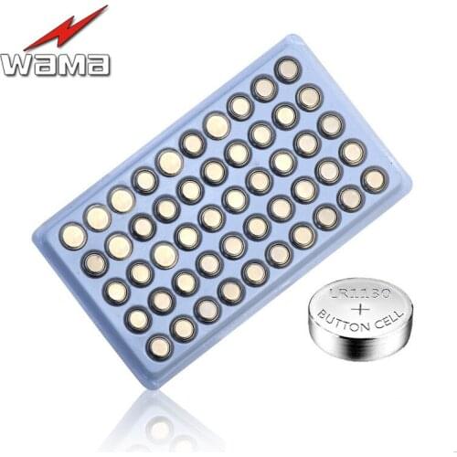 200x WAMA AG10 1.55V 70mAh Button Cell Coin Batteries LR1130 LR54 389 SR113 189 Alkaline Lamps Electronic Battery New