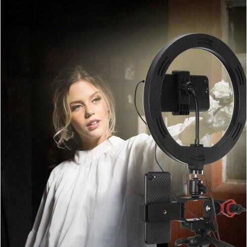 26cm Photo Ringlight Led Selfie Ring Light Phone Bluetooth Remote Lamp Photography Lighting Tripod with Microphone