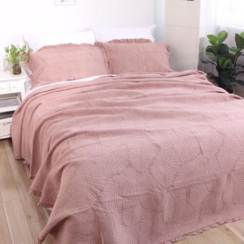 Quality Bedspreads For Bed Cotton Quilt Set 3pcs Embossed Quilts Lace Decor Bed Cover King Queen Size Quilted Coverlet Blanket