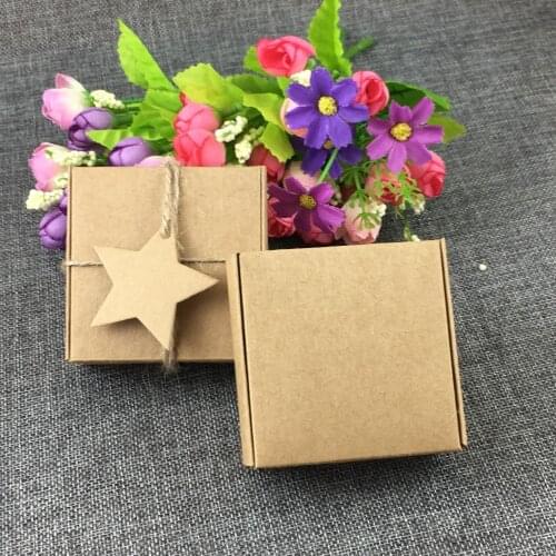 500PCS Brown Kraft Gift Boxes Blank Small storage box Paper Jewelry Box DIY Packaging Box For Jewelry/Candy/Gifts/Craft