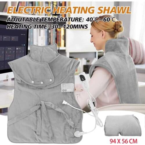 Electric Heating Pad Warmer Thermal Blanket Heating Shawl Temperature Adjustable Shoulder Neck Back Heated Mat Wraps Pain Relief