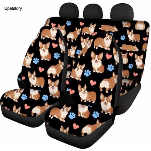 Upetstory Colorful Corgi Dog Design Vehicle Seat Covers Comfortable Vehicle Seat Covers Front&Back Seat Fashion Car Accessories