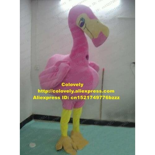 Cute Pink Bird Red-crowned Crane Ostrich Mascot Costume Flamingo Turkey Tallstrider With Large Pink Body Adult No.626 Free Ship