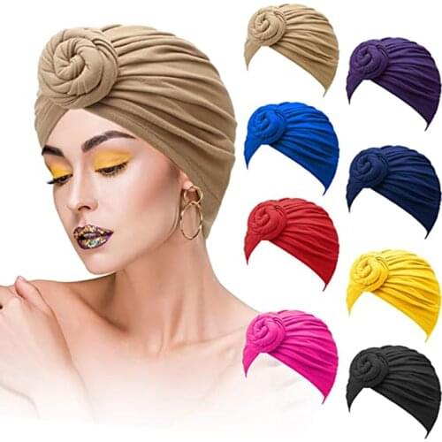 Fashion Africa Headtie Lady Turban bonnet Top Knot Inner Hijab Caps Muslim Twist Wrap Head Women Head Wraps India Chemo Hat