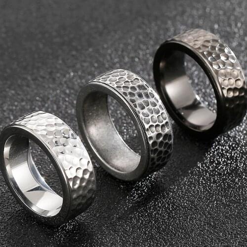Titanium Stainless Steel Mens Ring Finger Rings For Men Size 8-13 Classical Simple Plain Spinner Ring Wedding Band Male Jewelry