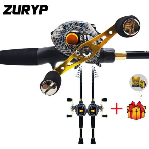 ZURYP 1.8m-2.4m Telescopic Casting rod set Portable Ultralight Rod and Reel combo 7.1:1 Gear Ration Fishing Reel