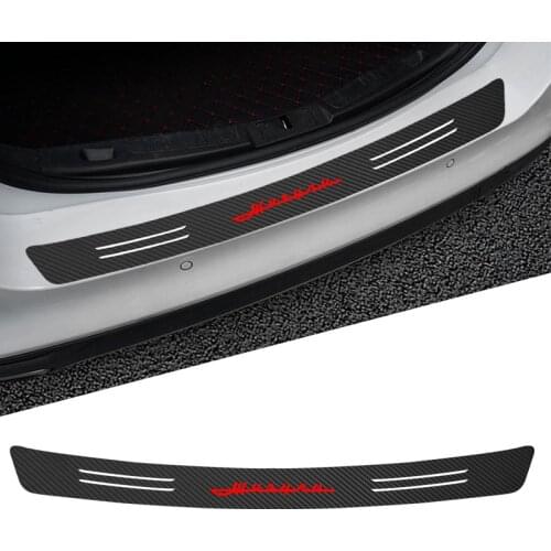 1PCS Car Trunk Rear Guard Bumper Protector emblem carbon fiber Sticker Accessories For lada VESTA granta largus vaz samara
