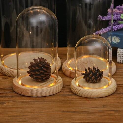 Tabletop Glass Hemisphere Dome Cover Shade Cabochon Cloche With Cork Decor Flowerpot Vase Shield