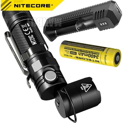 NITECORE MT21C + 18650 Rechargeable Battery+ ui1 Charger Multi-functional 1000LMs LED Flashlight Outdoor EDC Torch Free Shipping