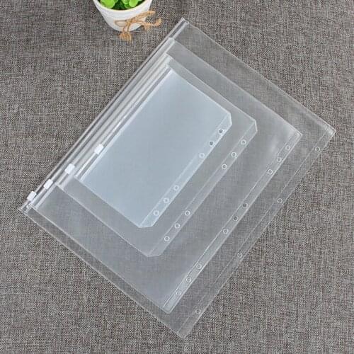 A4/A5/A6/B5 20 Pcs PVC Bags Standard Holes Transparent Loose-Leaf Comes With Self-Styled Zipper Filing Product Binder