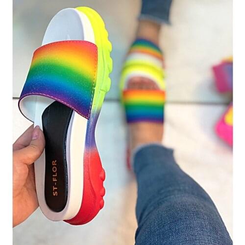 Peep Toe Sandal Platform Womens Colorful Sports Beach Fashion Slippers