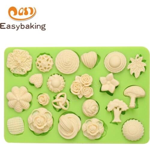 Multiple Buttons Silicone Sugarcraft Mold Chocolate Candy Mould Fondant Cake Decoration Tools Kitchen Bakeware