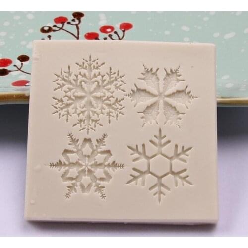 Snow Snowflake Shape Silicone Cake Mold Bakeware Mould For Chocolate Soap Candy Christmas Fondant Cake Decorating Tools