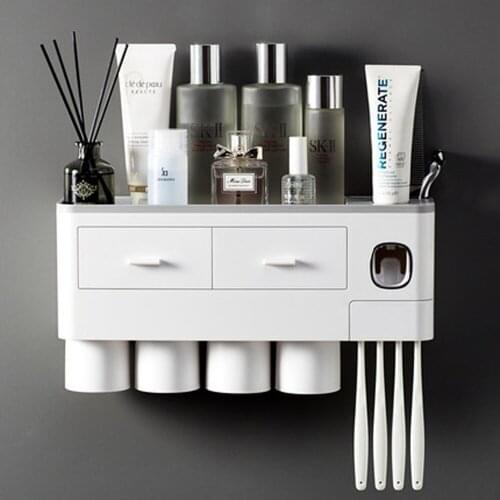 Toothbrush rack brushing cups mugs wall-mounted bathroom free punching wall hanging toothpaste tooth with tooth cylinder set