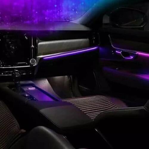 Universal 14 in 1 RGB LED with 8M Car Interior Decor Fiber Optical Strip Light by App Control 12V Decorative Atmosphere Lamps