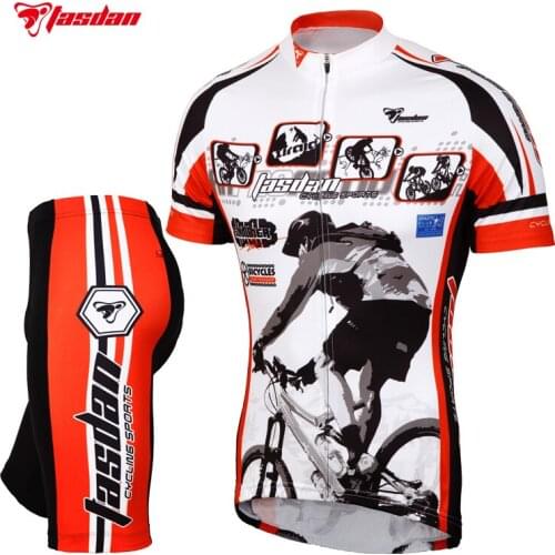 Tasdan Mens Cycling Suits Jersey Summer Shorts Cycling Jersey Sets CoolMax Bike Bicycle Cycling Clothing Quick Dry Breathable