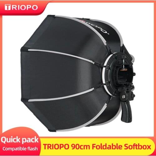 TRIOPO 90cm Foldable Softbox Octagon Soft box with Handle for Yongnuo Godox Speedlite Flash Light photography studio accessories