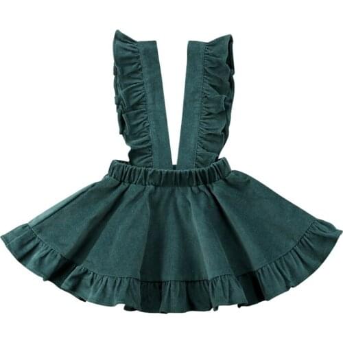 Vintage Christmas Girl Party Dress Solid Sleeveless Children Princess Dress Ruffles Girls Dresses Winter Kids Wedding Dresses