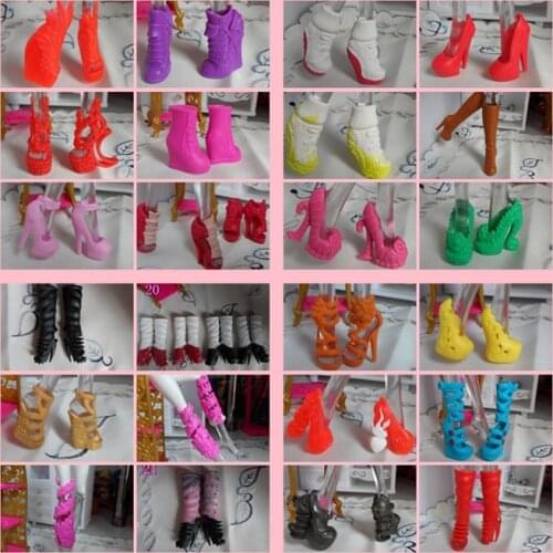 High Recommended Mixed Style Beautiful Boots Sandles 1/6 Dolls Shoes Original Monster Doll Shoes Factory Wholesale 100 Pairs/lot