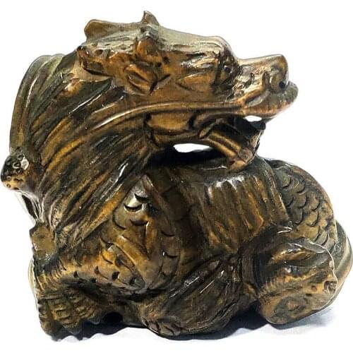 Y7336 - 2" Hand Carved Japanese Boxwood Netsuke :Dragon